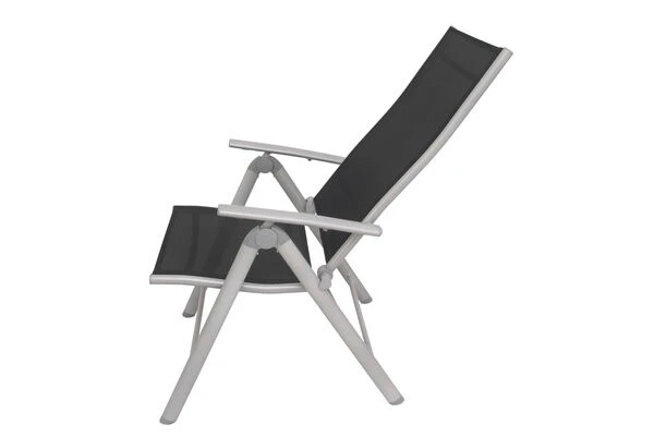 VILLANA Multipositionssessel, Silber/schwarz, Aluminium/Textil, 67 X 58 X 113 Cm, Klappbar 10 VILLANA Multipositionssessel, Silber/schwarz, Aluminium/Textil, 67 X 58 X 113 Cm, Klappbar – Bild 10