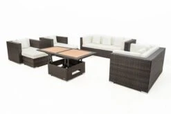 OUTFLEXX Loungemöbel-Set, Braun Marmoriert, Polyrattan, 9 Pers, Wasserfeste Kissenbox, Inkl. Loungetisch -Aerocove Gartenlounge Geschaft 10 16062 BOX D.jpg