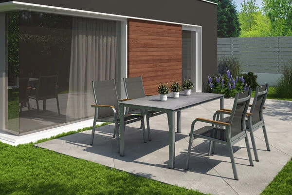 KETTLER Granada Stapelsessel, Silber/anthrazit, Alu/Textilene, 0301205-0100 2 KETTLER Granada Stapelsessel, Silber/anthrazit, Alu/Textilene, 0301205-0100 – Bild 2