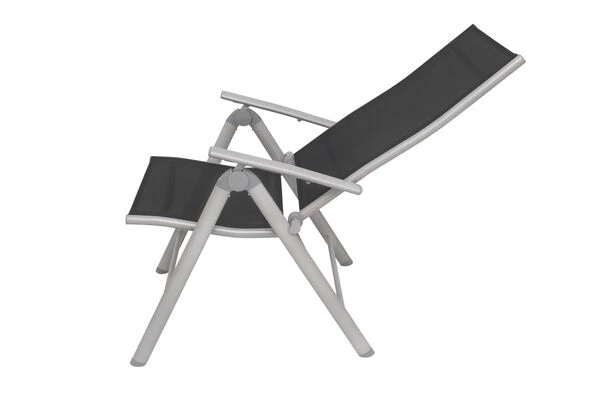 VILLANA Multipositionssessel, Silber/schwarz, Aluminium/Textil, 67 X 58 X 113 Cm, Klappbar 12 VILLANA Multipositionssessel, Silber/schwarz, Aluminium/Textil, 67 X 58 X 113 Cm, Klappbar – Bild 12
