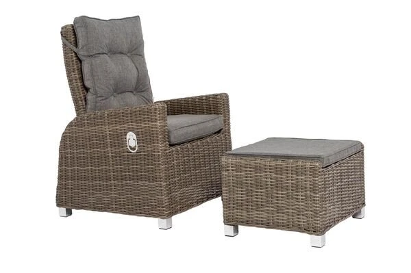 OUTFLEXX Dining Sessel, Grau, Polyrattan, 74 X 83 X 110 Cm, Stufenlos Verstellbar, Inkl. Hocker 16 OUTFLEXX Dining Sessel, Grau, Polyrattan, 74 X 83 X 110 Cm, Stufenlos Verstellbar, Inkl. Hocker – Bild 16