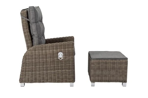 OUTFLEXX Dining Sessel, Grau, Polyrattan, 74 X 83 X 110 Cm, Stufenlos Verstellbar, Inkl. Hocker 17 OUTFLEXX Dining Sessel, Grau, Polyrattan, 74 X 83 X 110 Cm, Stufenlos Verstellbar, Inkl. Hocker – Bild 17
