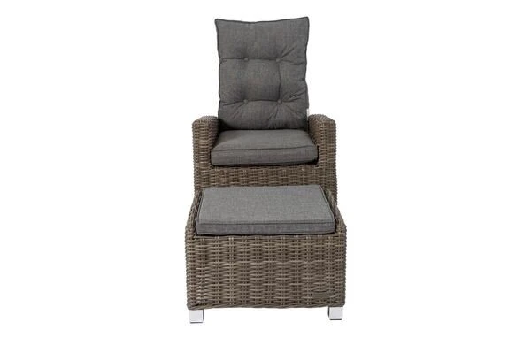 OUTFLEXX Dining Sessel, Grau, Polyrattan, 74 X 83 X 110 Cm, Stufenlos Verstellbar, Inkl. Hocker 18 OUTFLEXX Dining Sessel, Grau, Polyrattan, 74 X 83 X 110 Cm, Stufenlos Verstellbar, Inkl. Hocker – Bild 18