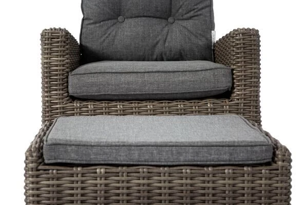 OUTFLEXX Dining Sessel, Grau, Polyrattan, 74 X 83 X 110 Cm, Stufenlos Verstellbar, Inkl. Hocker 19 OUTFLEXX Dining Sessel, Grau, Polyrattan, 74 X 83 X 110 Cm, Stufenlos Verstellbar, Inkl. Hocker – Bild 19