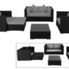 OUTFLEXX Loungemöbel-Set, 5 Personen, Schwarz, Polyrattan, Inkl. Kaffeetisch, Wasserfeste Kissenbox