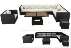 OUTFLEXX Loungemöbel-Set, Braun, Polyrattan, Für 8 Personen, Inkl. Loungetisch, Wasserfeste Kissenbox -Aerocove Gartenlounge Geschaft 1 1301 BOX D.jpg