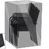 OUTFLEXX Premium Abdeckhaube Für Stapelstühle, Schwarz, Wasserbeständig, 64 X 64 X 82/122 Cm