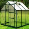 OUTFLEXX Gewächshaus, Grün, Alu/Polycarbonat, 4mm, Inkl. Fundament, Pulverb. 195 X 195 X 205 Cm