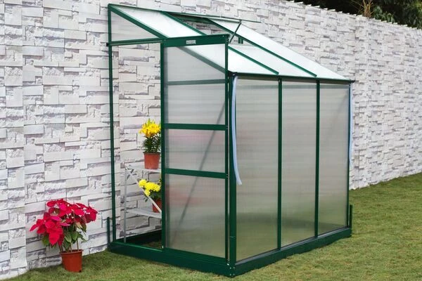 OUTFLEXX Anlehngewächshaus, Grün, Alu/Polycarbonat, 4mm, Inkl. Fundament, Pulverb. 195 X 131 X 203 Cm 1 OUTFLEXX Anlehngewächshaus, Grün, Alu/Polycarbonat, 4mm, Inkl. Fundament, Pulverb. 195 X 131 X 203 Cm