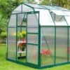 OUTFLEXX Gewächshaus, Grün, Alu/Polycarbonat, 6mm, Inkl. Fundament, Pulverb. 195 X 195 X 205 Cm