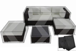 OUTFLEXX Premium Abdeckhauben Set Für Lounge: 7765-BOX-B, Schwarz, Wasserbeständig