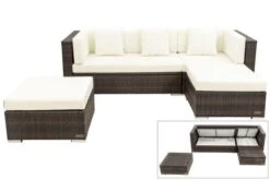 OUTFLEXX Loungemöbel-Set, Braun Marmoriert, 5 Pers, Polyrattan, Wasserfeste Kissenbox -Aerocove Gartenlounge Geschaft 1 16068 BOX A.jpg
