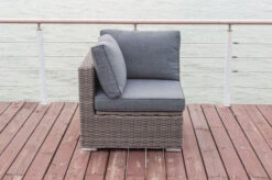 OUTFLEXX Eckelement Rechts, Grau, Polyrattan, 82 X 82 X 70 Cm, Verstellbare Sitzfläche, Wasserfeste Kissenbox