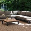 SONNENPARTNER Equila Loungegruppe, Anthrazit, Alu/Teakholz, 5 Personen, Inkl. Polster