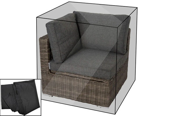 OUTFLEXX Premium Abdeckhaube, Für TheBox Eckelement 18362-1/-2, Schwarz, 85x85x68 Cm, Wasserbeständig 1 OUTFLEXX Premium Abdeckhaube, Für TheBox Eckelement 18362-1/-2, Schwarz, 85x85x68 Cm, Wasserbeständig