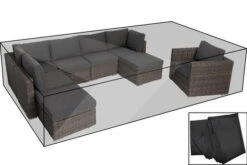 OUTFLEXX Premium Abdeckhaube, Für Lounge, Z.B. 18365-BOX, Schwarz, 310x180x68 Cm, Wasserbeständig