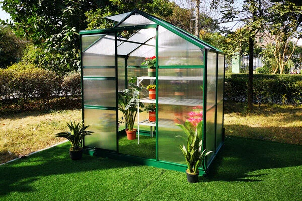 OUTFLEXX Gewächshaus, Grün, Alu/Polycarbonat, 190x125x203 Cm, Pulverbeschichtet 1 OUTFLEXX Gewächshaus, Grün, Alu/Polycarbonat, 190x125x203 Cm, Pulverbeschichtet