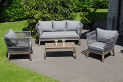 SUNNY SMART Astoria Loungegruppe, Grau, Alu/Rope, Bis Zu 5 Personen, Inkl. Kissen