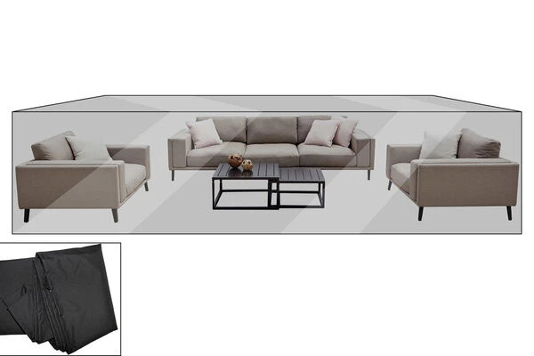 OUTFLEXX Premium Abdeckhaube Für Lounge, Z.B. Lazy Lounge, 470x224x55cm, Wasserbeständig, Schwarz 1 OUTFLEXX Premium Abdeckhaube Für Lounge, Z.B. Lazy Lounge, 470x224x55cm, Wasserbeständig, Schwarz