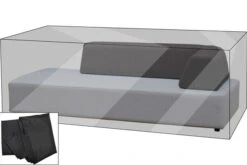 OUTFLEXX Premium Abdeckhaube Für Lounge-Element, Z.B. Maui Lounge, 107x212x65cm, Wasserbeständig, Schwarz