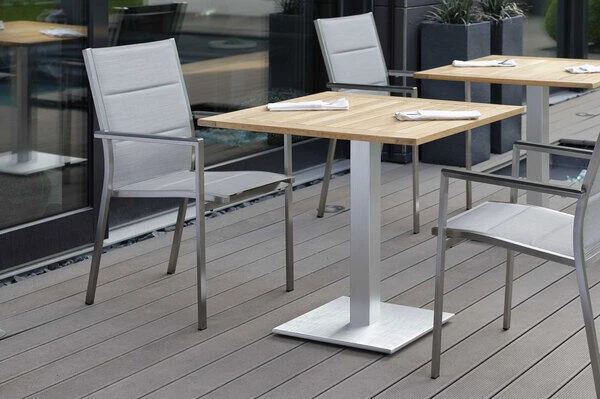 STERN Cardiff Stapelsessel, Silber, Edelstahl/Textil/Aluminiumarmlehnen, 61x57x92 Cm, Gepolstert, Stapelbar 2 STERN Cardiff Stapelsessel, Silber, Edelstahl/Textil/Aluminiumarmlehnen, 61x57x92 Cm, Gepolstert, Stapelbar – Bild 2