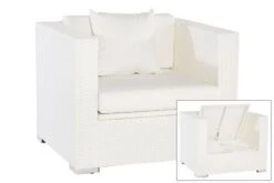 OUTFLEXX Sessel, Weiß, Polyrattan, Inkl. Polster Und Kissen, Wasserfeste Kissenbox