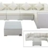 OUTFLEXX Loungemöbel Polyrattan, Weiß, Für 5 Personen, Inkl. Kaffeetisch, Wasserfeste Kissenbox