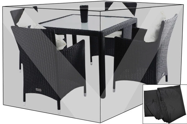 OUTFLEXX Premium Abdeckhaube Für Esstischgarnituren, Schwarz, 178x124x83cm, Wasserbeständig 1 OUTFLEXX Premium Abdeckhaube Für Esstischgarnituren, Schwarz, 178x124x83cm, Wasserbeständig