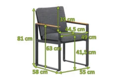 OUTFLEXX Alexander Stuhl, Mattgrau, Alu/Teak, 58x55x81cm, MitArmlehnen, Inkl. Polster 7 OUTFLEXX Alexander Stuhl, Mattgrau, Alu/Teak, 58x55x81cm, MitArmlehnen, Inkl. Polster -Aerocove Gartenlounge Geschaft 20119 mass.jpg