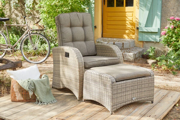 Ploß Rabida Hocker, Champagner-meliert, Polyrattan, 71x52x42 Cm, Zu Loungesessel, Inkl. Polster 6 Ploß Rabida Hocker, Champagner-meliert, Polyrattan, 71x52x42 Cm, Zu Loungesessel, Inkl. Polster – Bild 6