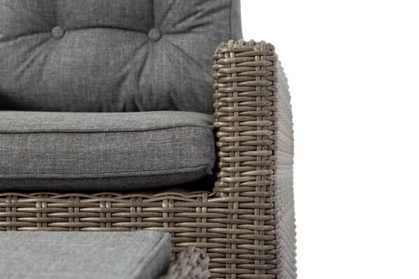 OUTFLEXX Dining Sessel, Grau, Polyrattan, 74 X 83 X 110 Cm, Stufenlos Verstellbar, Inkl. Hocker 20 OUTFLEXX Dining Sessel, Grau, Polyrattan, 74 X 83 X 110 Cm, Stufenlos Verstellbar, Inkl. Hocker – Bild 20