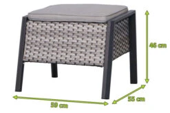 Ploß Louvra 2 Design-Fußhocker, Natur-anthrazit, Polyrattan, 59x55x46cm, Inkl. Polster -Aerocove Gartenlounge Geschaft 21623 5.jpg