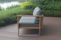 OUTFLEXX Ecklounge, Natur/grau, Edelstahl/Teak, 5 Personen, Inklusive Sessel Und Multifunktionstisch 100 X 70 Cm, Lehne Links 28 OUTFLEXX Ecklounge, Natur/grau, Edelstahl/Teak, 5 Personen, Inklusive Sessel Und Multifunktionstisch 100 X 70 Cm, Lehne Links -Aerocove Gartenlounge Geschaft 21650 3.JPG 1