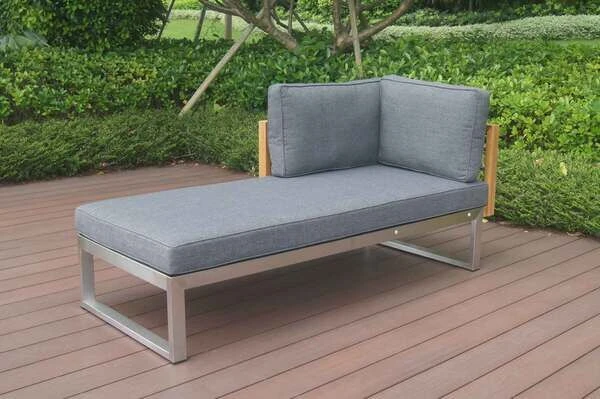 OUTFLEXX Ecklounge, Natur/grau, Edelstahl/Teak, 4 Personen, Inklusive Tisch 110 X 60 Cm, Lehne Links 10 OUTFLEXX Ecklounge, Natur/grau, Edelstahl/Teak, 4 Personen, Inklusive Tisch 110 X 60 Cm, Lehne Links – Bild 10