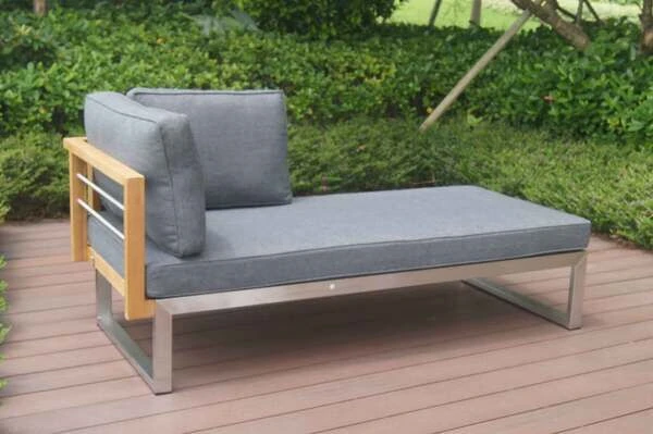 OUTFLEXX Ecklounge, Natur/grau, Edelstahl/Teak, 4 Personen, Inklusive Tisch 110 X 60 Cm, Lehne Links 11 OUTFLEXX Ecklounge, Natur/grau, Edelstahl/Teak, 4 Personen, Inklusive Tisch 110 X 60 Cm, Lehne Links – Bild 11