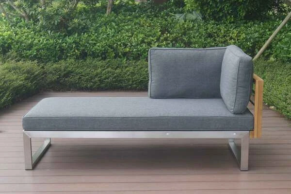 OUTFLEXX Ecklounge, Natur/grau, Edelstahl/Teak, 5 Personen, Inklusive Sessel Und Multifunktionstisch 100 X 70 Cm, Lehne Links 16 OUTFLEXX Ecklounge, Natur/grau, Edelstahl/Teak, 5 Personen, Inklusive Sessel Und Multifunktionstisch 100 X 70 Cm, Lehne Links – Bild 16