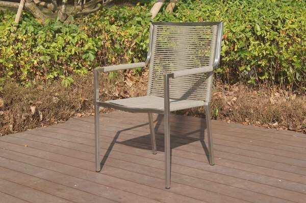 OUTFLEXX Stapelsessel, Grau, Edelstahl / Rope, 63x57x91 Cm 2 OUTFLEXX Stapelsessel, Grau, Edelstahl / Rope, 63x57x91 Cm – Bild 2