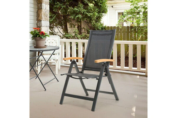 OUTFLEXX Multipositionssessel, Anthrazit Matt, Aluminium/Holzimitat, 67x58x107cm 2 OUTFLEXX Multipositionssessel, Anthrazit Matt, Aluminium/Holzimitat, 67x58x107cm – Bild 2