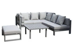 OUTFLEXX Willis Loungemöbel, Hellgrau, Alu/Polyester, 4-5 Personen, Mit Faltbarem Dach, Inkl. Loungetisch Und Hocker -Aerocove Gartenlounge Geschaft 21821 4.jpg