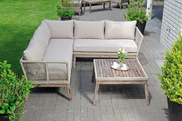 SUNNY SMART Bella Loungemöbel, Sand, Alu/Akazienholz/Polyrope, Inkl. Dekokissen, Inkl. Polster 1 SUNNY SMART Bella Loungemöbel, Sand, Alu/Akazienholz/Polyrope, Inkl. Dekokissen, Inkl. Polster