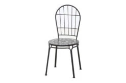 SIENA GARDEN Como Stapelstuhl, Matt Schwarz, Stahl/Keramik, 49x43x93,5 Cm, Mit Mosaikoptik