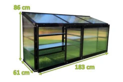 OUTFLEXX Gewächshaus, Schwarz, Alu/Polycarbonat, 186x61x86cm, Pulverbeschichtet -Aerocove Gartenlounge Geschaft 22271 mass.jpg