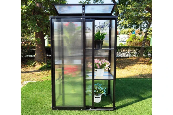 OUTFLEXX Gewächshaus, Schwarz, Alu/Polycarbonat, 91x51x168cm, Pulverbeschichtet 1 OUTFLEXX Gewächshaus, Schwarz, Alu/Polycarbonat, 91x51x168cm, Pulverbeschichtet