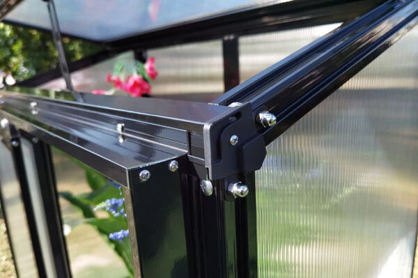 OUTFLEXX Gewächshaus, Schwarz, Alu/Polycarbonat, 91x51x168cm, Pulverbeschichtet 8 OUTFLEXX Gewächshaus, Schwarz, Alu/Polycarbonat, 91x51x168cm, Pulverbeschichtet – Bild 8