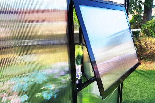 OUTFLEXX Gewächshaus, Schwarz, Alu/Polycarbonat, 309x355x272cm, Pulverbeschichtet 8 OUTFLEXX Gewächshaus, Schwarz, Alu/Polycarbonat, 309x355x272cm, Pulverbeschichtet – Bild 8