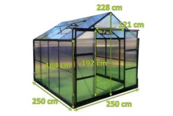 OUTFLEXX Gewächshaus, Schwarz, Alu/Polycarbonat, 250x250x228cm, Pulverbeschichtet -Aerocove Gartenlounge Geschaft 22277 5.jpg