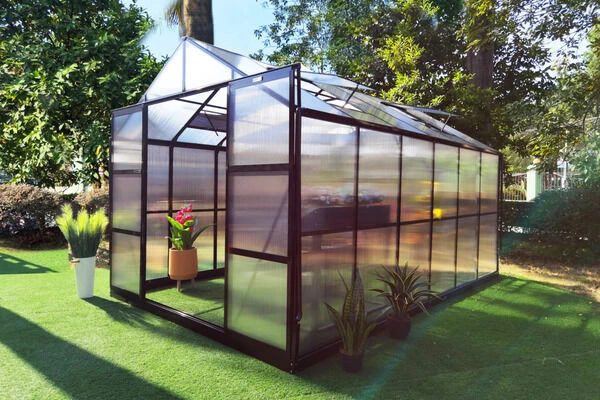 OUTFLEXX Gewächshaus, Schwarz, Alu/Polycarbonat, 372x250x228cm, Pulverbeschichtet 1 OUTFLEXX Gewächshaus, Schwarz, Alu/Polycarbonat, 372x250x228cm, Pulverbeschichtet