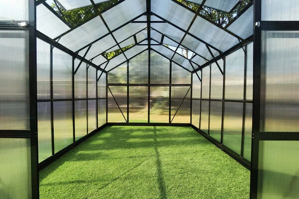 OUTFLEXX Gewächshaus, Schwarz, Alu/Polycarbonat, 372x250x228cm, Pulverbeschichtet 3 OUTFLEXX Gewächshaus, Schwarz, Alu/Polycarbonat, 372x250x228cm, Pulverbeschichtet – Bild 3