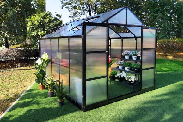 OUTFLEXX Gewächshaus, Schwarz, Alu/Polycarbonat, 433x250x228cm, Pulverbeschichtet 1 OUTFLEXX Gewächshaus, Schwarz, Alu/Polycarbonat, 433x250x228cm, Pulverbeschichtet