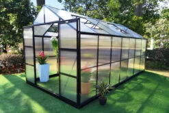 OUTFLEXX Gewächshaus, Schwarz, Alu/Polycarbonat, 433x250x228cm, Pulverbeschichtet 16 OUTFLEXX Gewächshaus, Schwarz, Alu/Polycarbonat, 433x250x228cm, Pulverbeschichtet -Aerocove Gartenlounge Geschaft 22280 6.jpg